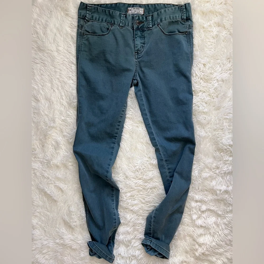 Free People Blue Skinny Jeans - Picture 2 of 4